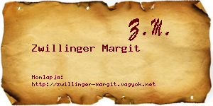 Zwillinger Margit névjegykártya